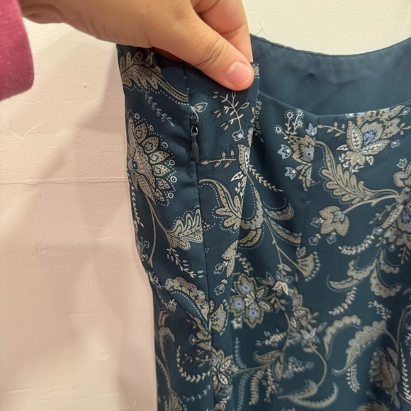 Old Navy Y2K Floral Cami Long Dress Blue Size 4 Double Slits Midi Maxi - Picture 4 of 7